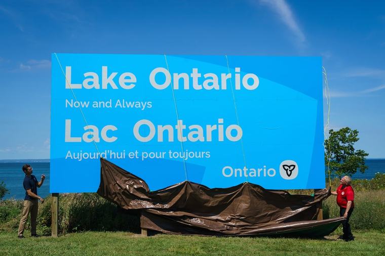 Canada erects giant ‘Lake Ontario’ sign as spat with Trump over name escalates