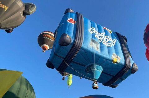 news Giant 'Flying Suitcase' balloon targets world record attempt over Roscommon skies Subject to favourable weather, launches will take place daily from Lough Key Forest Park in Boyle at roughly 7 a.m. and 5 p.m.
