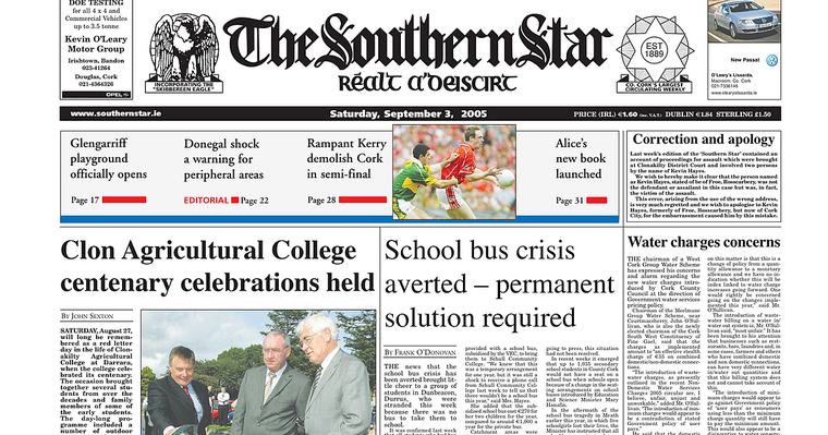 FRONT PAGE FLASHBACK: Eleven years ago this week - September 03rd edition